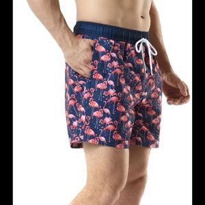 3/$25 Mens Flamingo Print Swim Suit Board Shorts